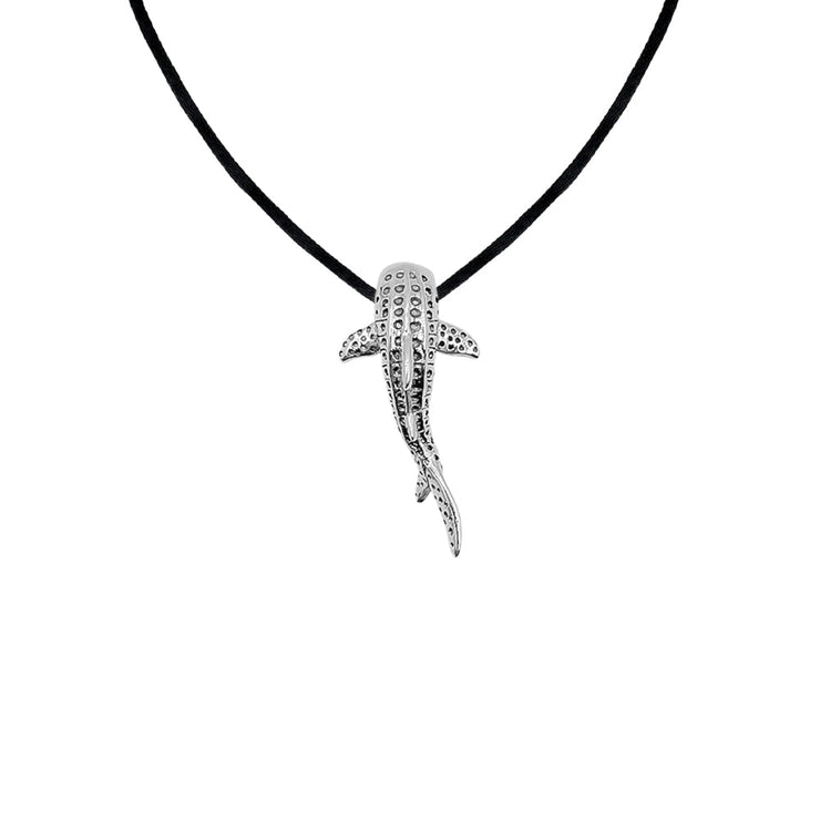 DiveSilver Small Whale Shark Silver Pendant with Nylon Cord TSE980