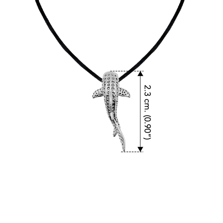 DiveSilver Small Whale Shark Silver Pendant with Nylon Cord TSE980