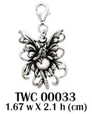 Amy Brown Bubble Rider Fairy Sterling Silver Clip Charm TWC033