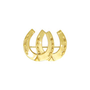Double Horseshoe Sterling Silver with Gold Vermeil Plate Brooch VBC070