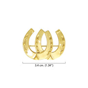 Double Horseshoe Sterling Silver with Gold Vermeil Plate Brooch VBC070