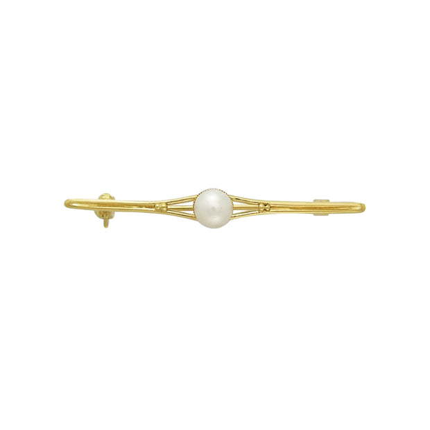 Equestrian Elegance Bar with Pearl Sterling Silver Brooch TBC077
