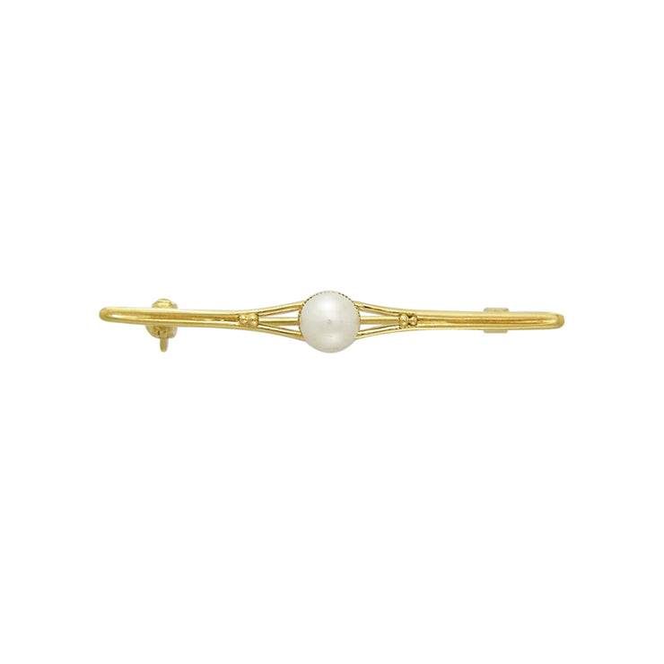 Equestrian Elegance Bar with Pearl Sterling Silver Brooch TBC077