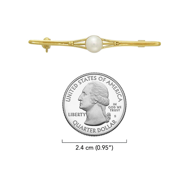 Equestrian Elegance Bar with Pearl Sterling Silver Brooch TBC077