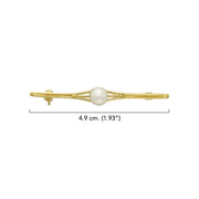 Equestrian Elegance Bar with Pearl Sterling Silver Brooch TBC077