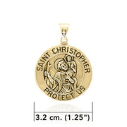 Saint Christopher Gold Vermeil Plate on Silver Pendant VPD4563