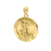 Saint Michael Vermeil Pendant VPD4564 - Wholesale Jewelry
