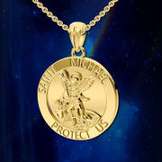 Saint Michael Vermeil Pendant VPD4564 - Wholesale Jewelry