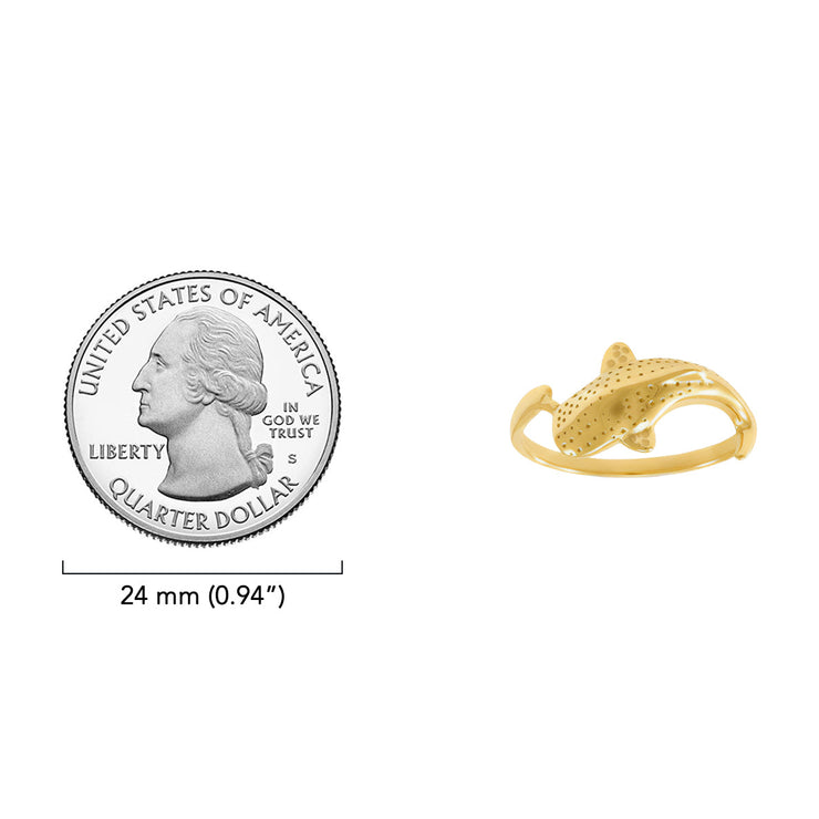 Whale Shark Sterling Silver with Gold Vermeil Plate Ring VTR1765