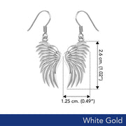 Angel Wings Solid White Gold Earrings WER1945