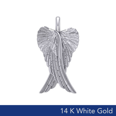 Angel Wings 14K White Gold Pendant WPD2933