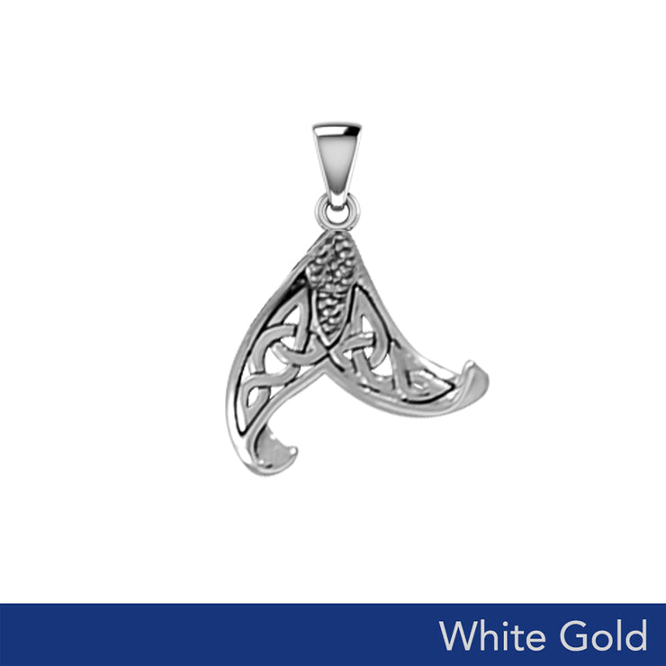 Mermaid Celtic Tail Solid White Gold Pendant WPD5473