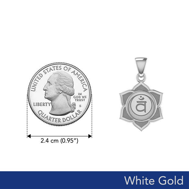 Svadhisthana Sacral Chakra Solid White Gold Pendant WPD5624