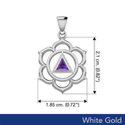 Chakra Recovery Pendant Solid White Gold with Gemstone WPD5838 - Jewelry