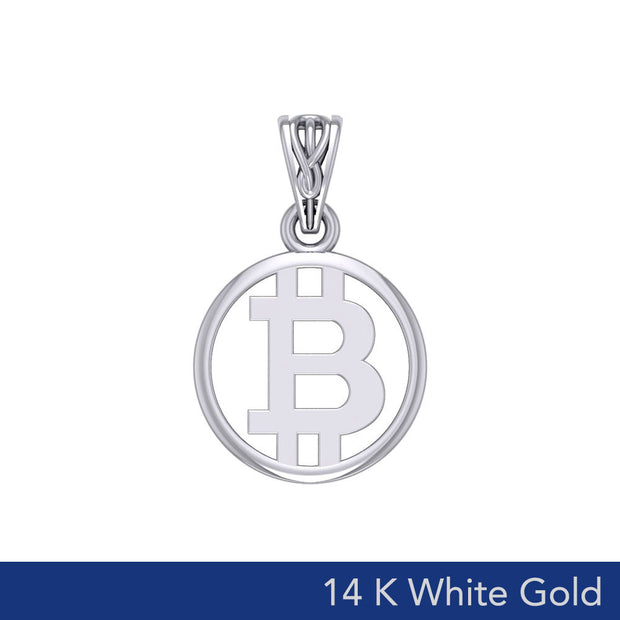 Bitcoin 14K White Gold Small Pendant WPD5863