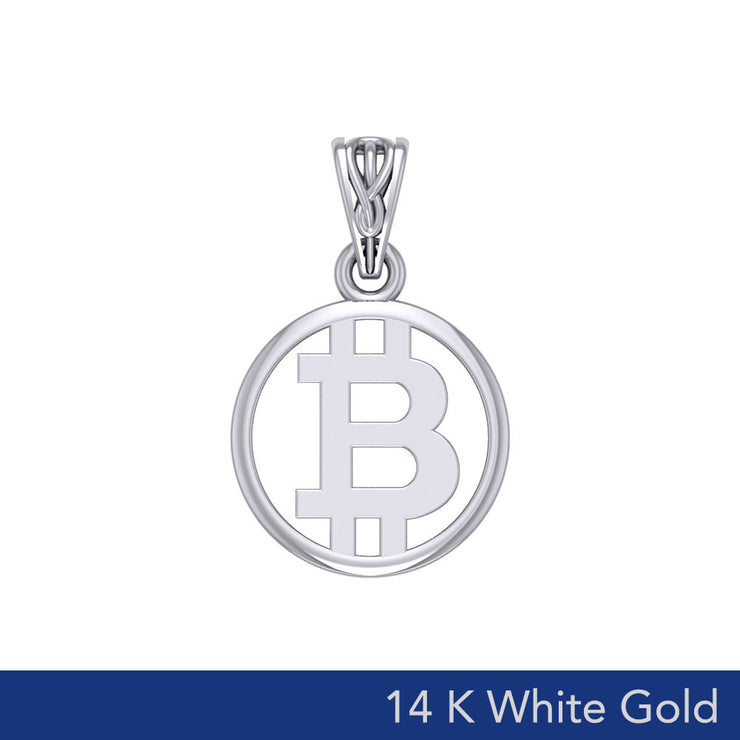 Bitcoin 14K White Gold Small Pendant WPD5863