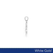 Celtic Whale Tail And Double Heart Solid White Gold Pendant WPD6055