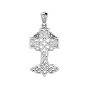 Celtic Tree of Life Irish Cross 14 Karat Solid Gold Pendant GPD6123