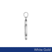 Peace with Faith Symbols Solid White Gold Pendant WPD6360