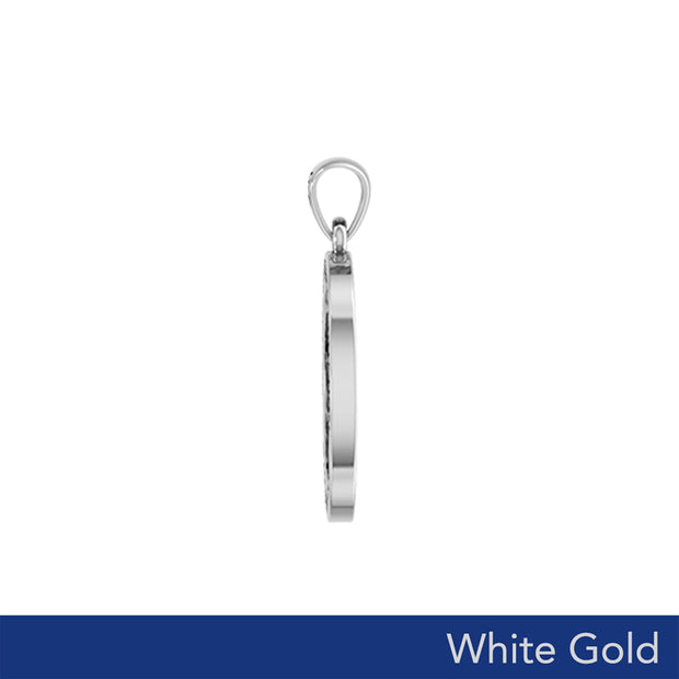 Peace with Faith Symbols Solid White Gold Pendant WPD6360