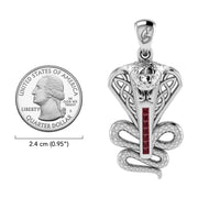 Celtic Spirit Snake with Gemstones Solid Gold Pendant GPD6411