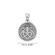Triple Snake with Celtic Heart Solid Gold Pendant GPD6429