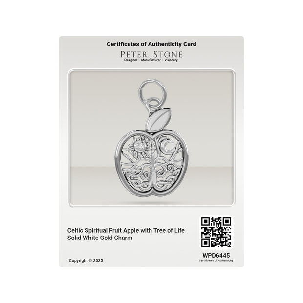 Celtic Spiritual Fruit Apple with Tree of Life Solid Gold Charm GPD6445