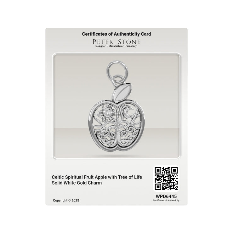 Celtic Spiritual Fruit Apple with Tree of Life Solid Gold Charm GPD6445
