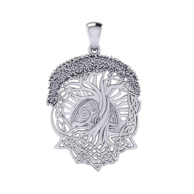 Admiration towards the Tree of Life creation ~ 14K White Gold Jewelry Pendant WPD974