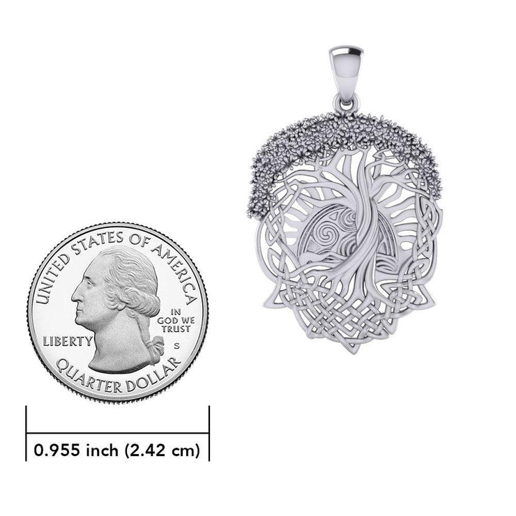 Admiration towards the Tree of Life creation ~ 14K White Gold Jewelry Pendant WPD974