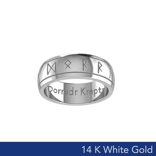 Steve Miller Runic 14 Karat White Gold Spinner Ring WRI2194