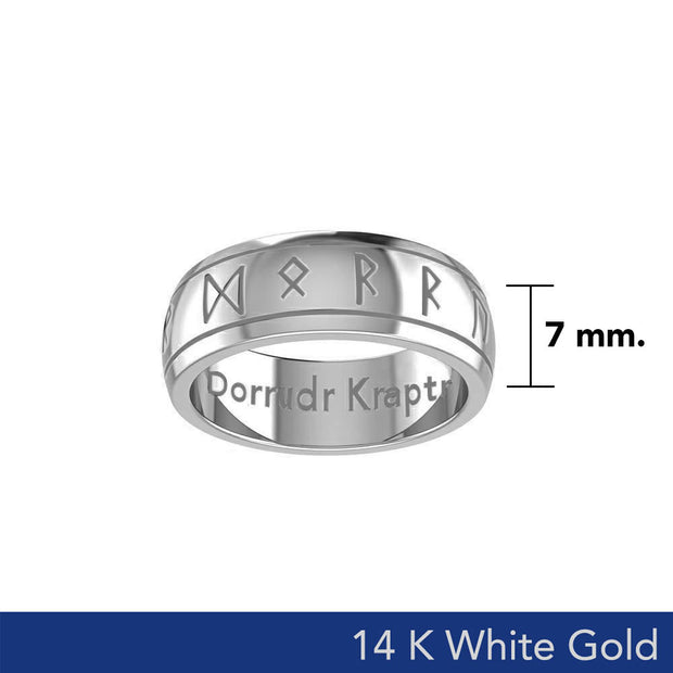Steve Miller Runic 14 Karat White Gold Spinner Ring WRI2194