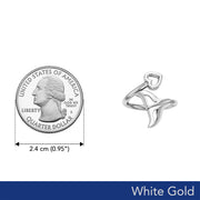 Whale Tail with Heart Solid White Gold Wrap Ring WRI2342