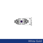 Muladhara Root Chakra with Celtic Designs Solid White Gold Ring WRI2351