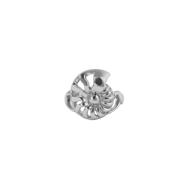 DiveSilver Nautilus and Wave Solid Gold Ring GRI2576