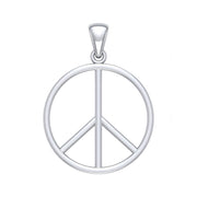 Peace Symbol Sterling Silver Pendant JP027