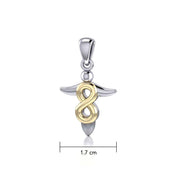 Limitless guidance ~ Infinity Angel Sterling Silver with 14K Gold Accent Pendant MPD3868