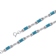 Silver Flower Link Bracelet TBG139 - Wholesale Jewelry