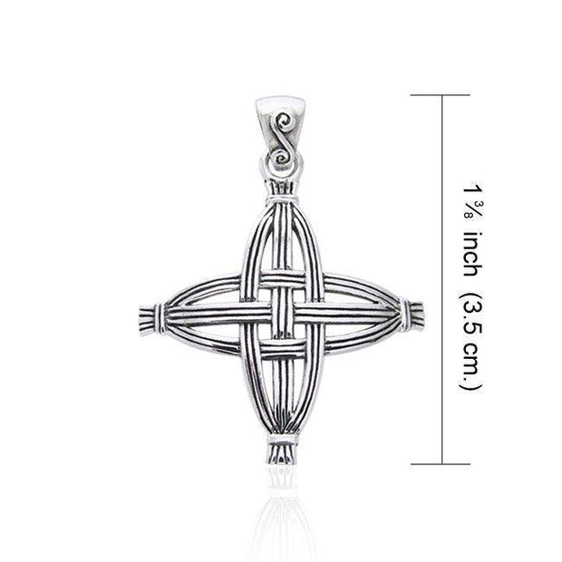 Celtic Cross of St. Brigid Sterling Silver Pendant by Courtney Davis TPD956