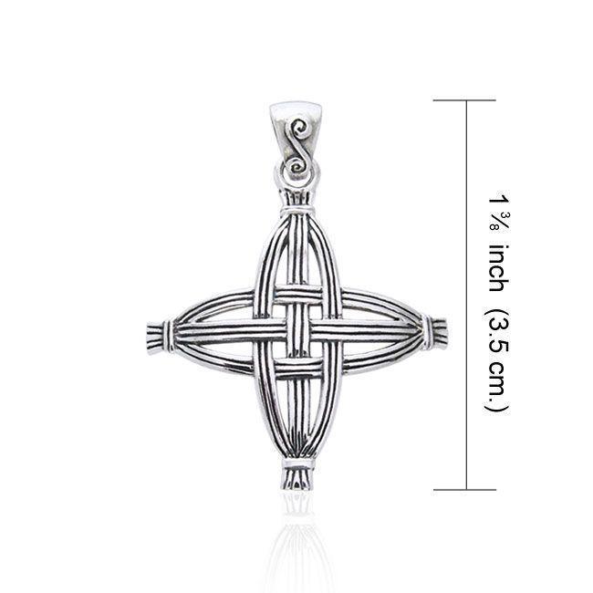 Celtic Cross of St. Brigid Sterling Silver Pendant by Courtney Davis TPD956