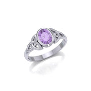 Celtic Triquetra Ring With Gemstone 3A TRI887 - Wholesale Jewelry