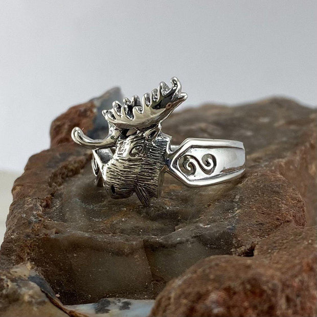 Moose Head Silver Ring TR1436