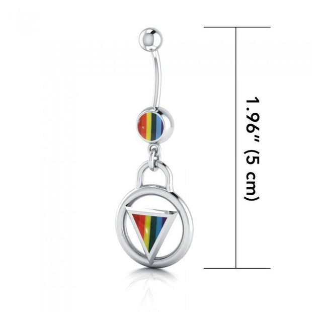 Rainbow Encircled Triangle Body Jewelry BJ025
