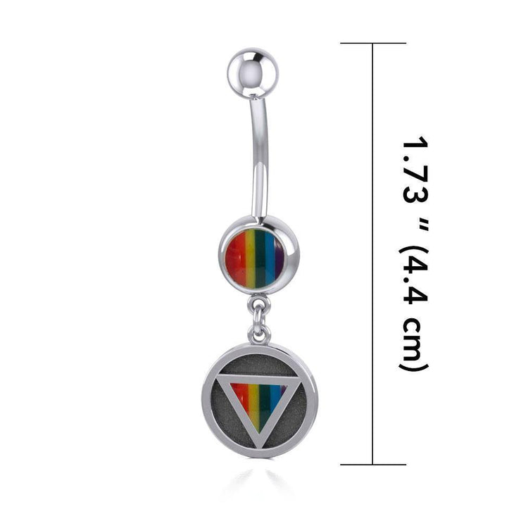 Rainbow Encircled Triangle Body Jewelry BJ026