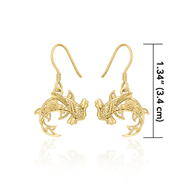 Hammerhead Shark Filigree Earrings in 14k Gold GER1713
