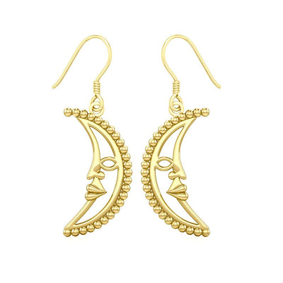 Crescent Moon Solid Gold Earrings GER1904