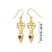Goddess with Heart Gemstone 14K Solid Gold Earrings GER1918