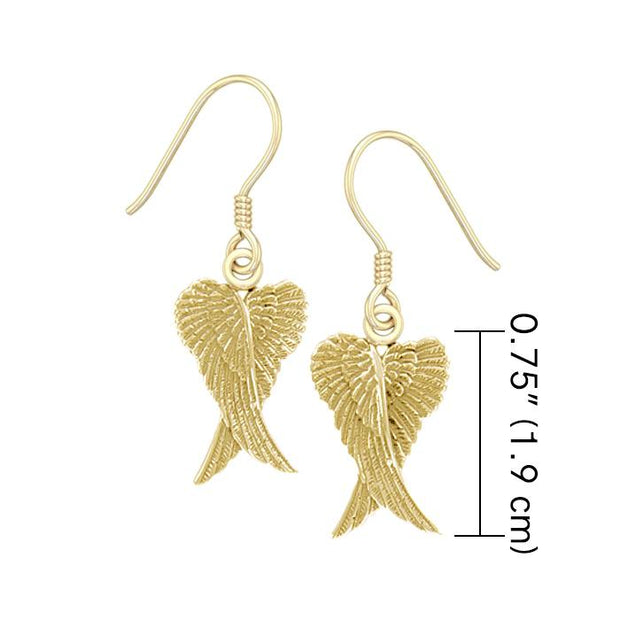 Angel Wings Solid Gold Earrings GER928
