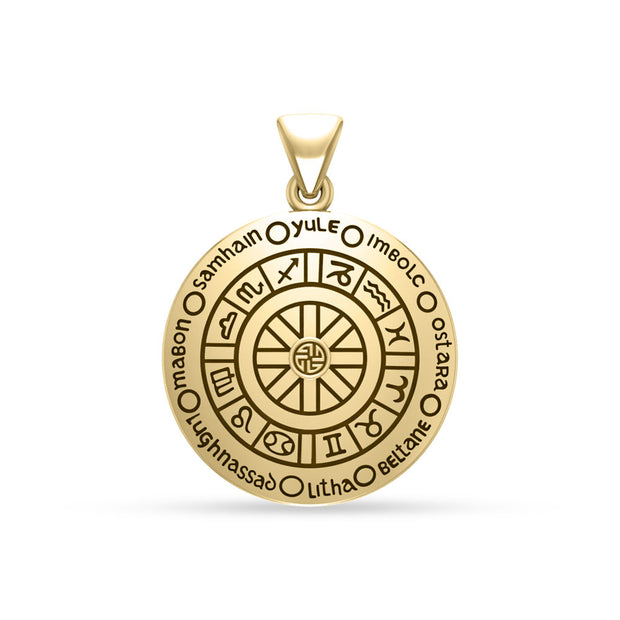 Wheel of the Year Gold Pendant GPD232