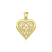 Celtic Knot Heart Yellow Gold Pendant GPD3015